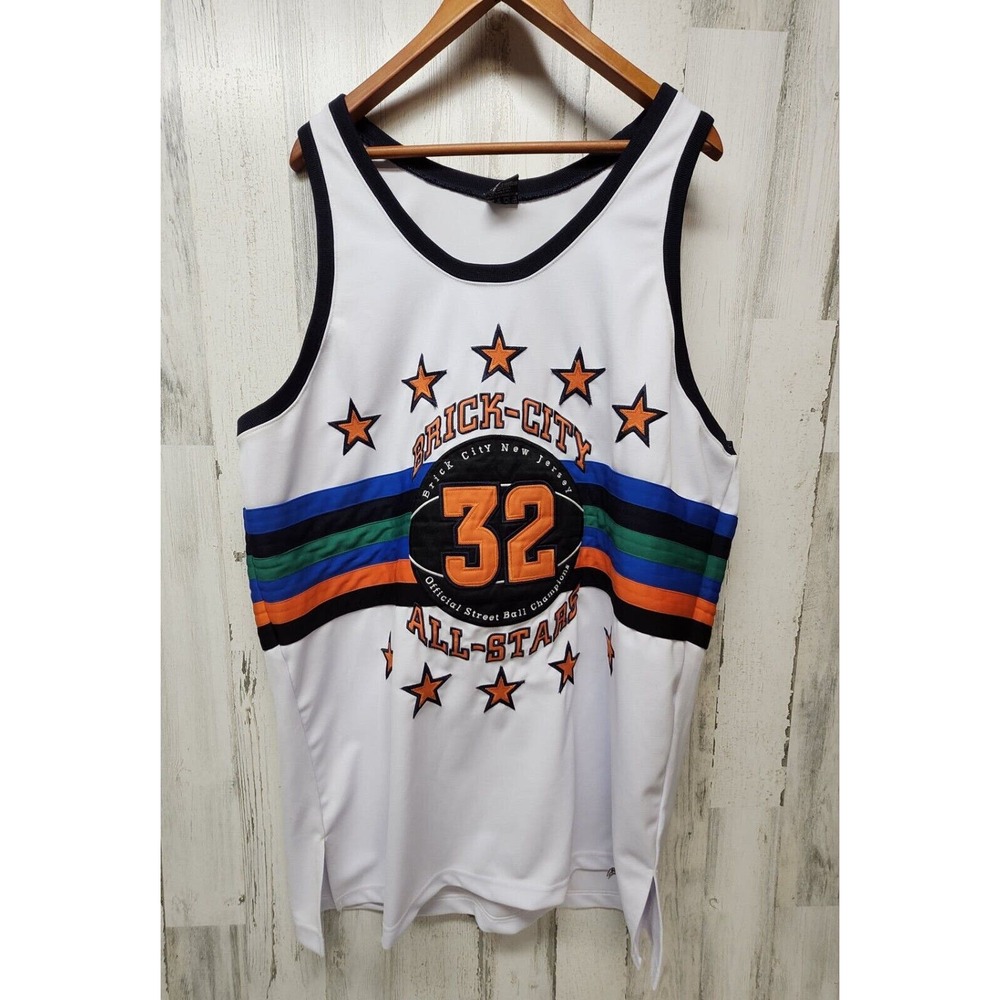 Brick City All-Star # 32 Jersey Men 52 White Basketball Teamwear Sportswear